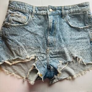 Zara Embellished Cut Off Shorts